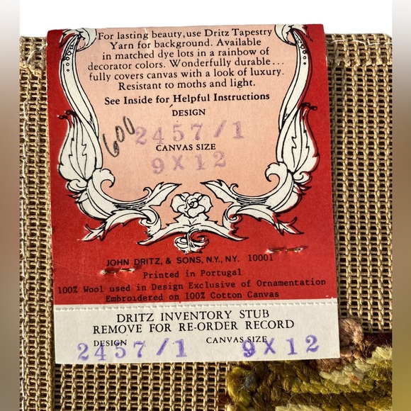 Young Kneeling Female PreWorked VTG NOS Dritz Luxury Needlepoint 9 X 12 - Picture 4 of 6